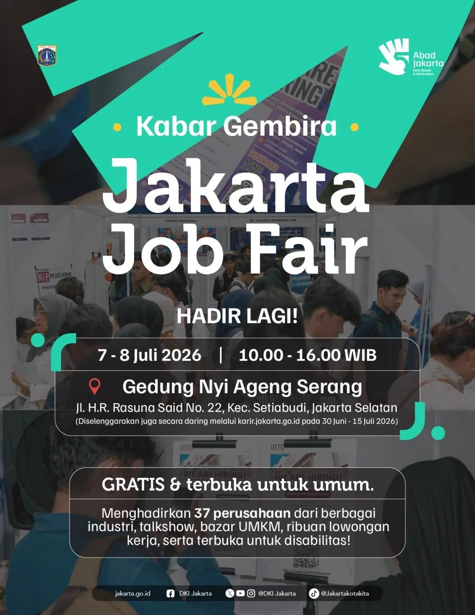 Job Fair Kabupaten Deli Serdang 2026 (Suku Dinas TKTE Wilayah Kabupaten Deli Serdang Barat) : 7-8 Juli 2026
