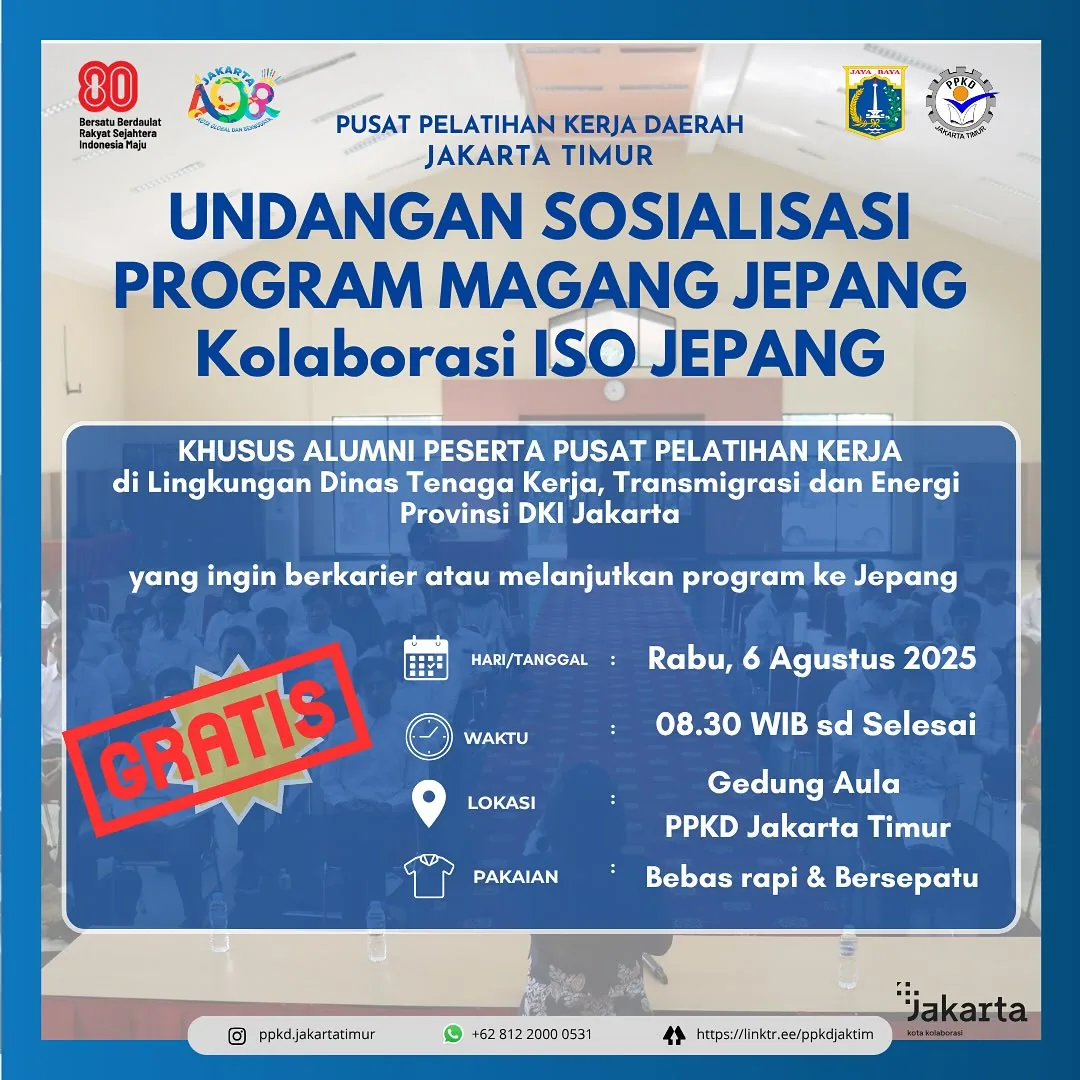 UNDANGAN SOSIALISASI PROGRAM MAGANG JEPANG – PPKD KABUPATEN DELI SERDANG